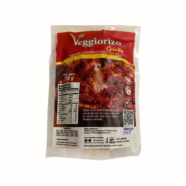 Chorizo Vegano Criollo Veggiorizo 190 g