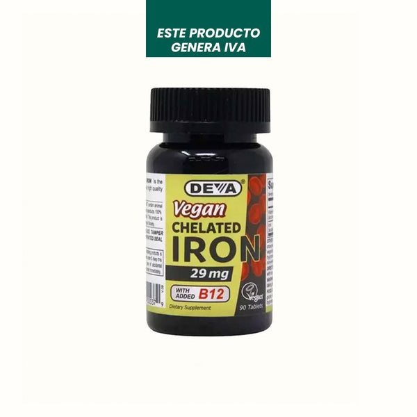 Hierro Vegan Chelated Iron 29 mg Deva 90 cápsulas
