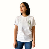 Playera Blanca Unisex Métale Sazón Con Plantas y Amor - Vegan Mama