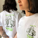 Playera Blanca Unisex Métale Sazón Con Plantas y Amor - Vegan Mama