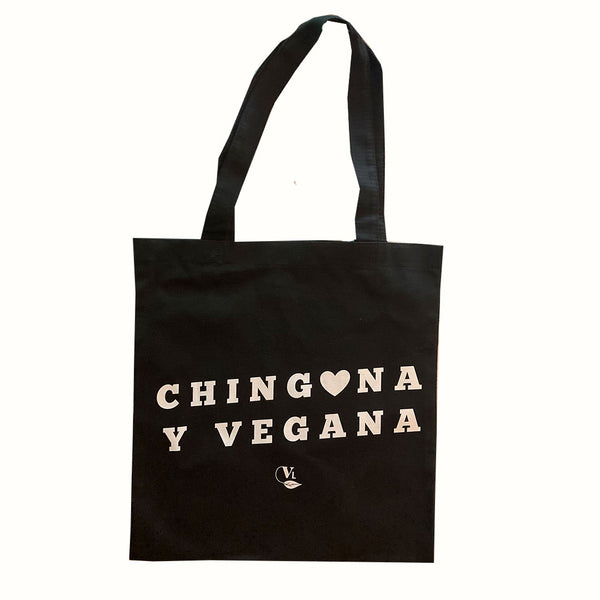 Tote Bag Color Negro Chingona y Vegana Vegan Label 1 pz