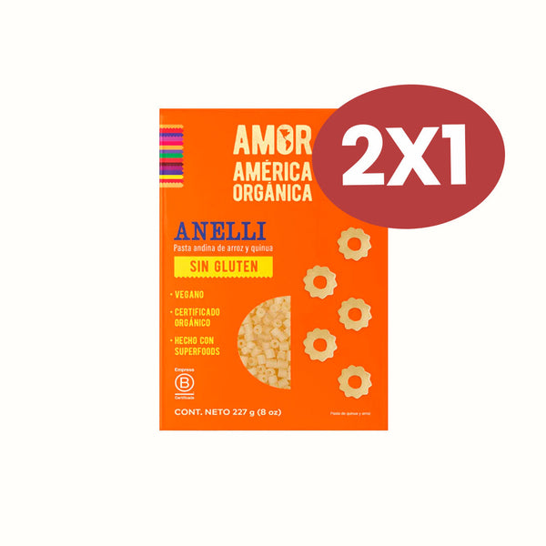 Pasta Orgánica Anelli de Arroz y Quinoa Sin Gluten América Orgánica 227 g