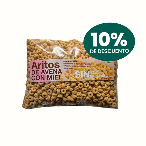 Aritos de Avena con Miel Cocina Sano 330 g