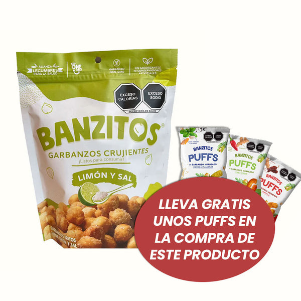 Garbanzos Crujientes Sabor Sal y Limón Banzitos 110 g
