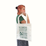 Tote Bag Color Crudo Somos la Generación Vegan Label 1 pz