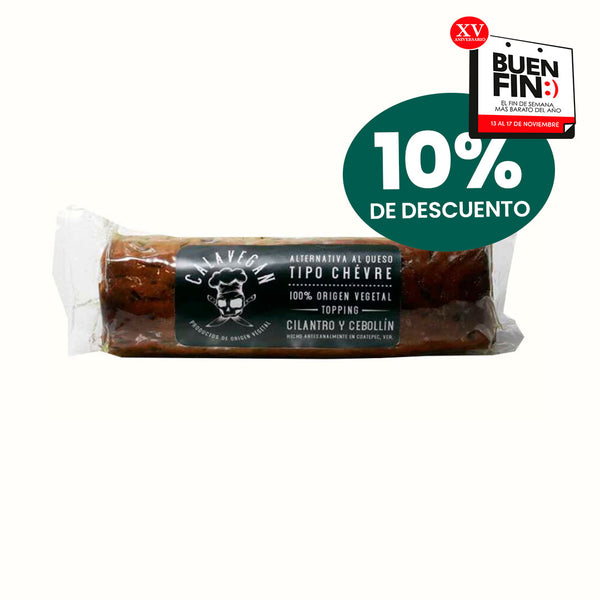 Queso Vegano Tipo Cabra Ahumado: Cilantro y Cebollin Calavegan 250 g