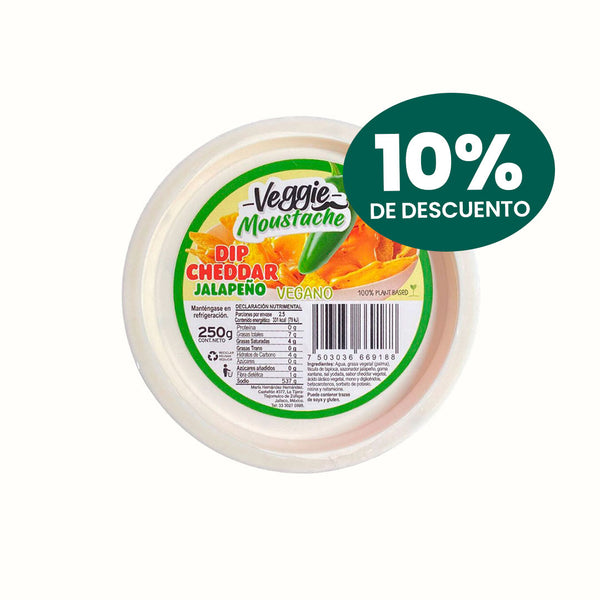 Dip Vegano Sabor Cheddar Jalapeño Veggie Express 250 g