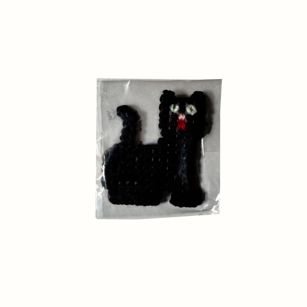 Imán Bordado de Gato Negro 7cm