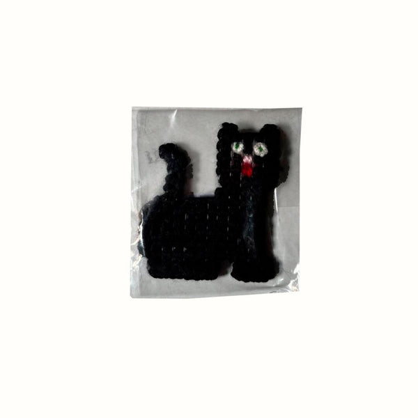 Imán Bordado de Gato Negro 7cm