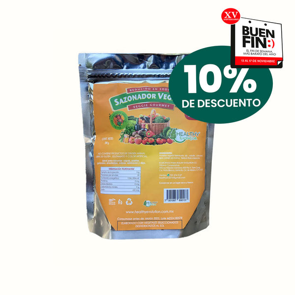 Sazonador Vegetal Reducido en Sodio y Libre de Soya Healthy Evolution 300 g