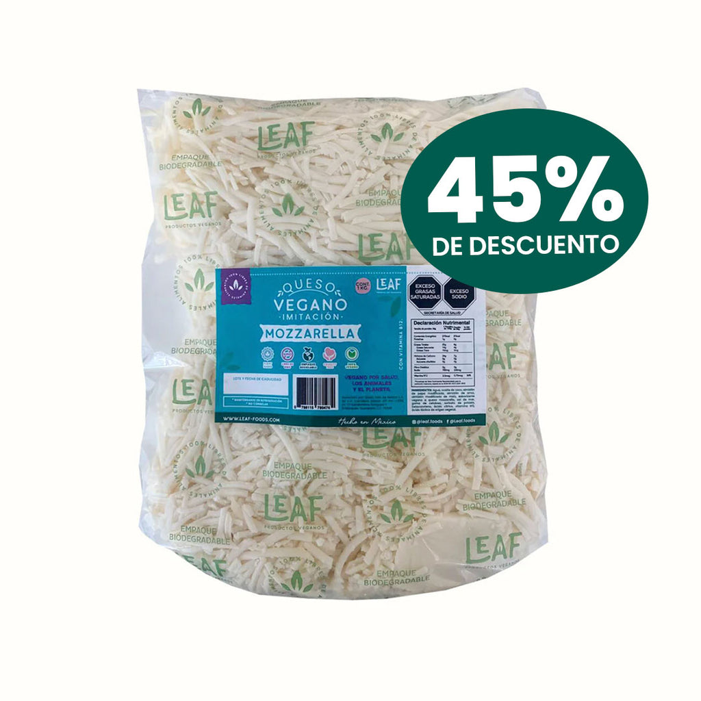 Queso Mozzarella Rallado Leaf 1 kg