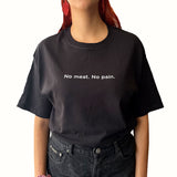 Playera Negra Unisex NO MEAT, NO PAIN - Vegan Mama