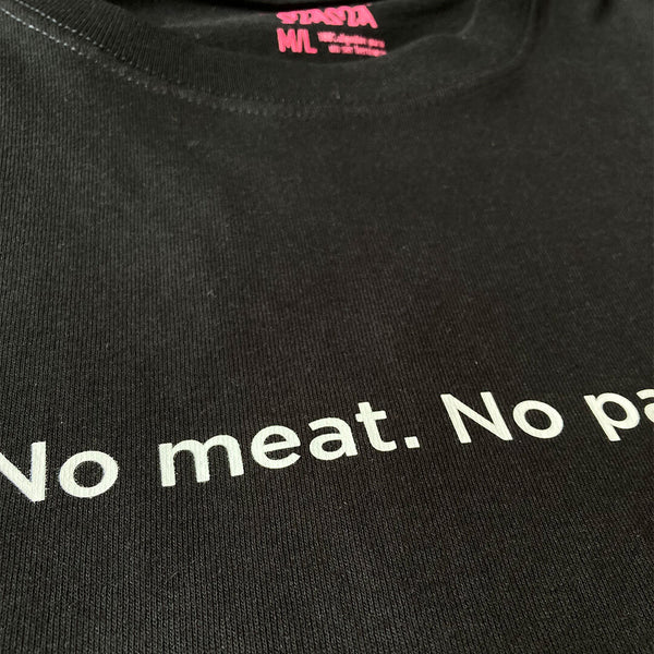 Playera Negra Unisex NO MEAT, NO PAIN - Vegan Mama