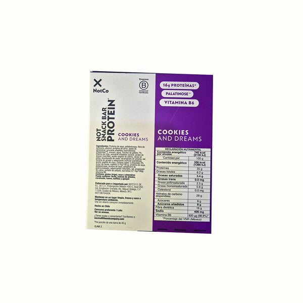 Caja de Barras de Proteína Cookies and Dreams NotCo (5 pzs) 225 g