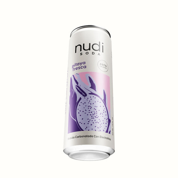 Soda sin Azúcar con Electrolitos Sabor Pitaya Fresca Nudi 355 ml