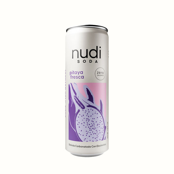 Soda sin Azúcar con Electrolitos Sabor Pitaya Fresca Nudi 355 ml
