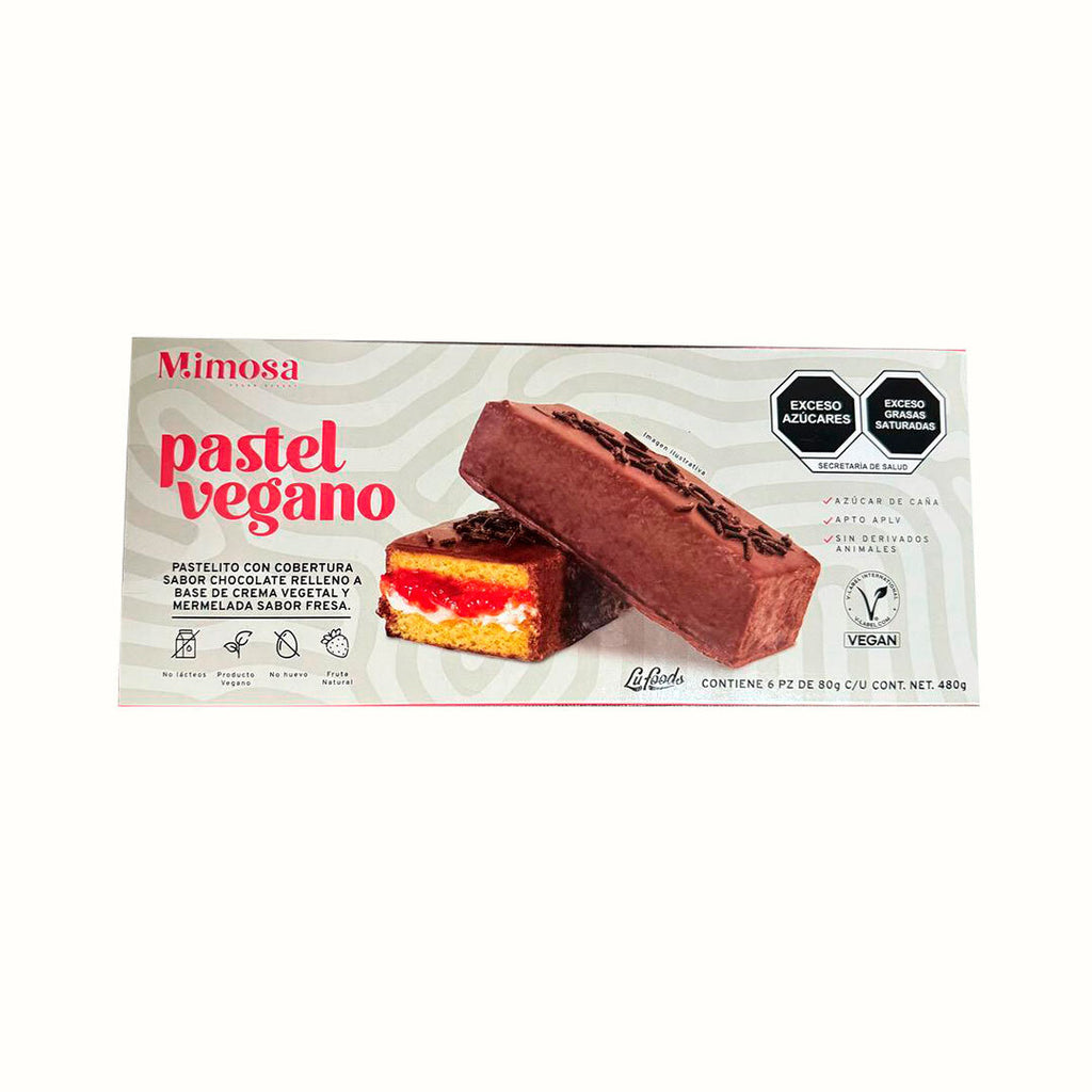 Pastelito Vegano con Cobertura de Chocolate Mimosa (6 piezas) 480 g