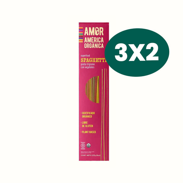 Pasta Orgánica Spaghetti Trigrano con Vegetales Sin Gluten América Orgánica 227 g