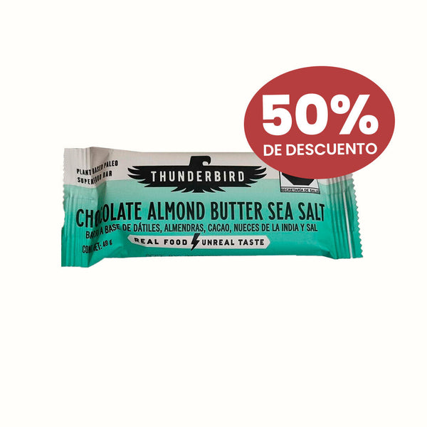 Barra Energética Sabor Chocolate, Sal Marina y Mantequilla de Almendras Thunderbird 35 g