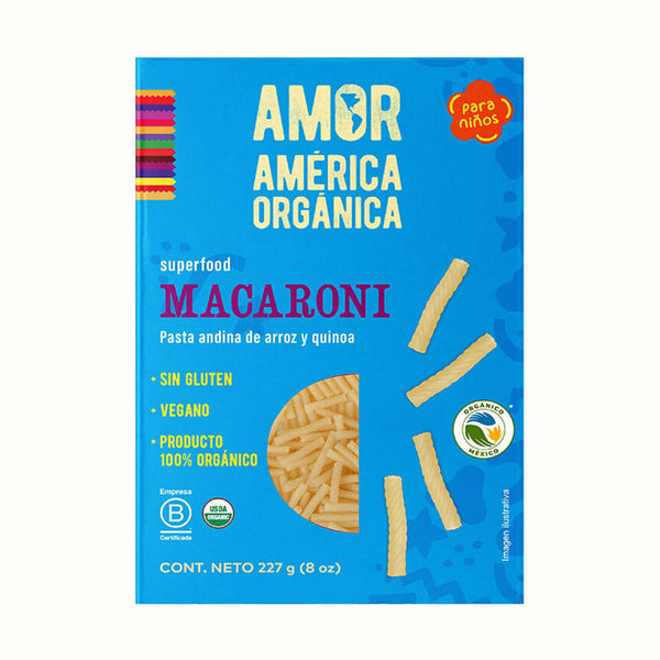 Pasta Orgánica Macaroni de Arroz y Quinoa Sin Gluten América Orgánica 227 g
