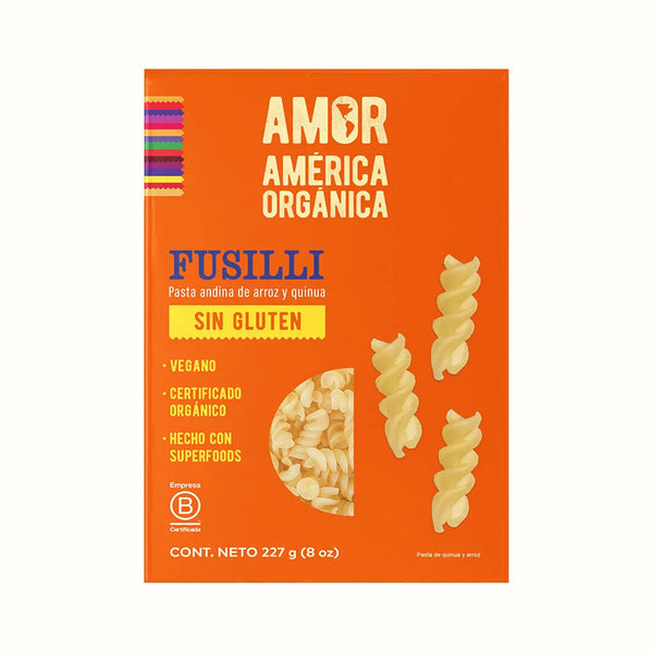 Pasta Orgánica Fusilli de Arroz y Quinoa Sin Gluten América Orgánica 227 g