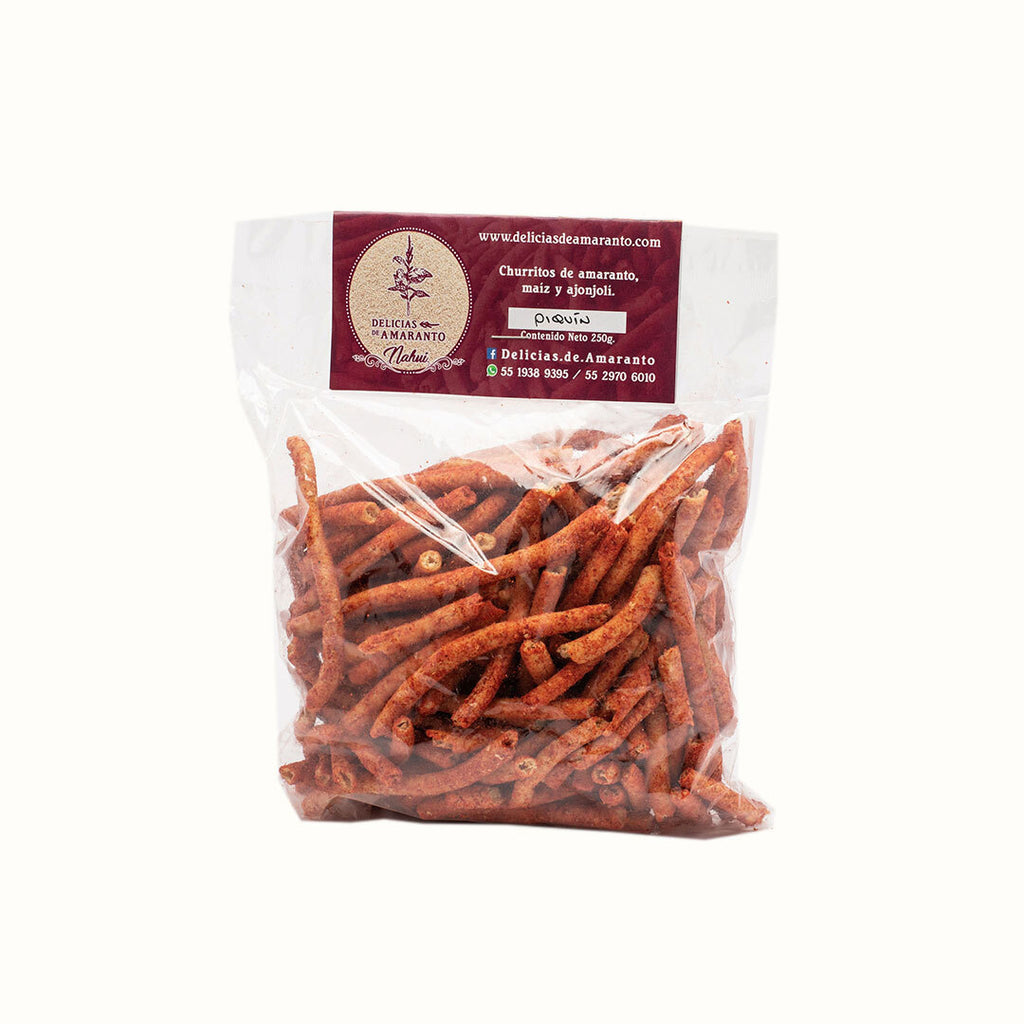 Churrito de Amaranto sabor Piquín Delicias de Amaranto 250 g